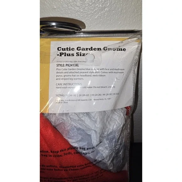 Party King Womens Cutie Garden Gnome Costume Plus Size 2X (20-22) New Halloween - Picture 5 of 15